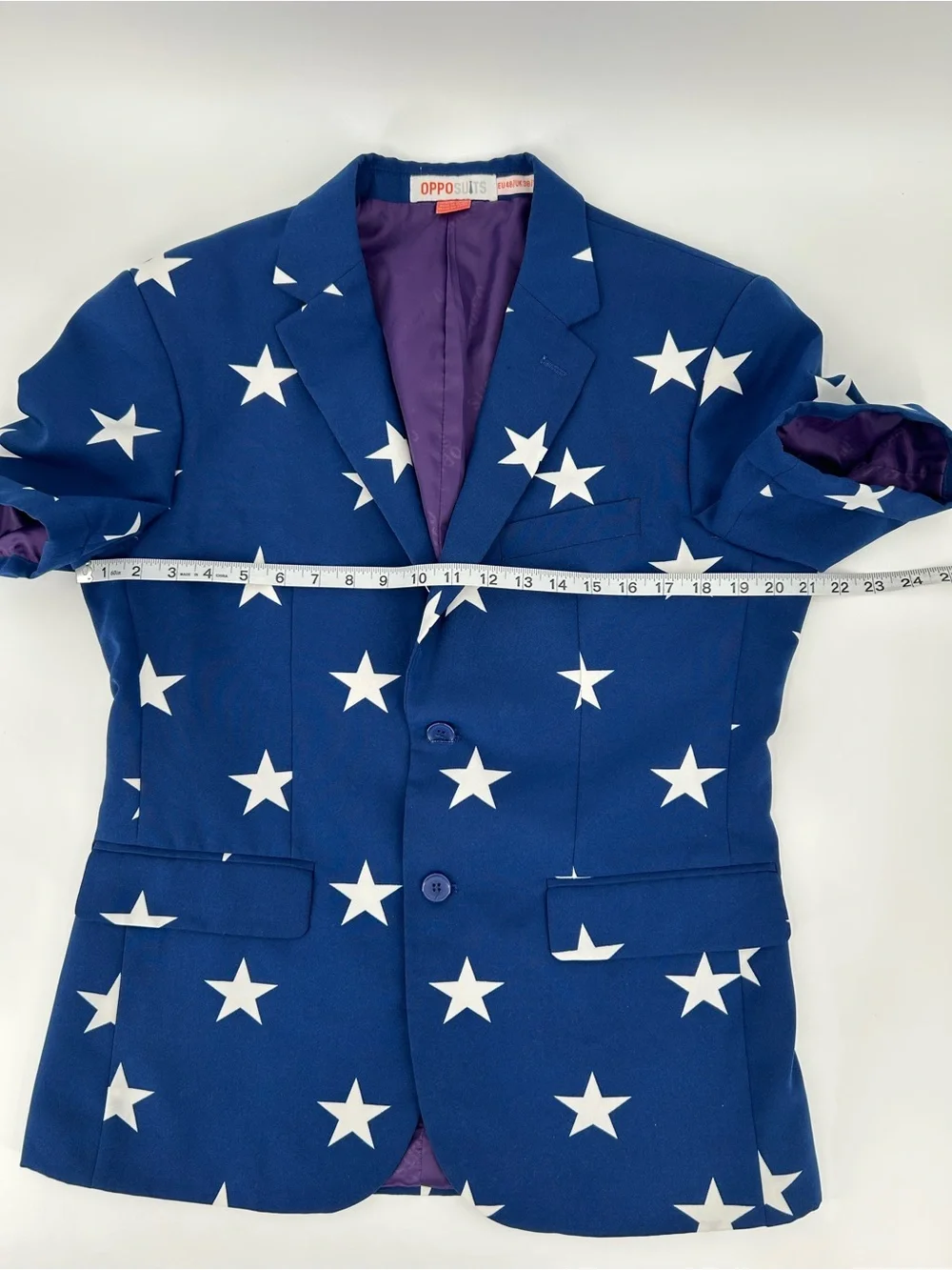 OppoSuits Patriotic Blue & White Star Short Sleeve Blazer 38